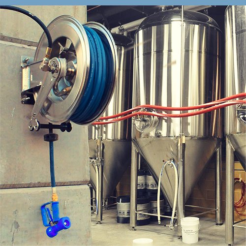 FX460 Hose reel in a brewery - used for cleaning